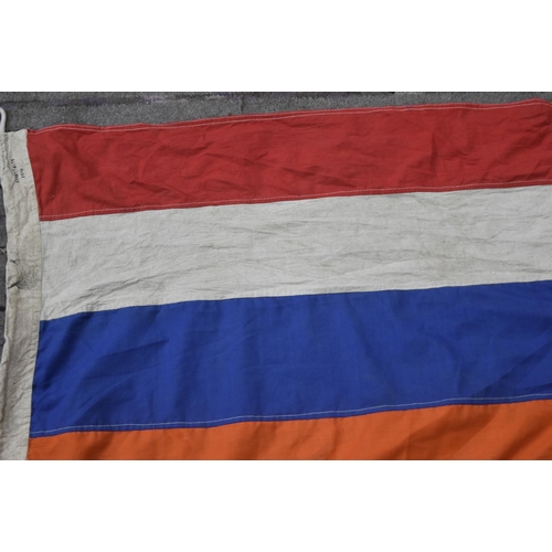 98 - An early Boer War period ' Free Orange State ' flag. The flag having seven horizontal bands of white... 