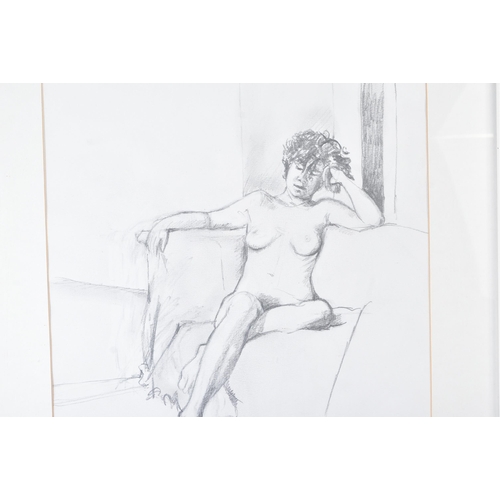 125 - From The Estate Of Bob Baker - Artwork - Nude in charcoal- a study in charcoal of a seated nude. Sig... 