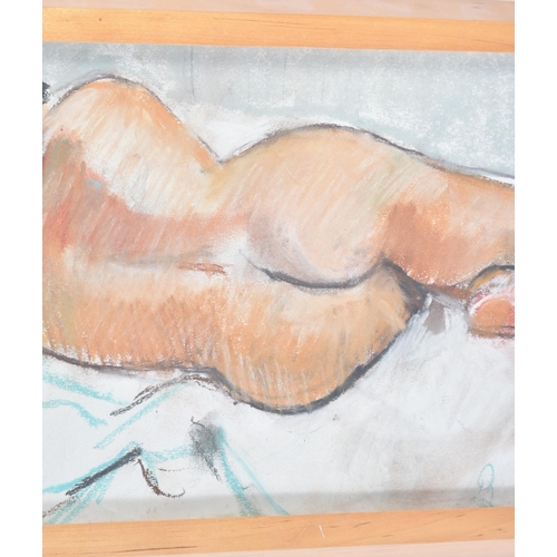 14 - From The Estate Of Bob Baker - Artwork - 'Nude' - a pastel study of a reclining nude figure, on pape... 