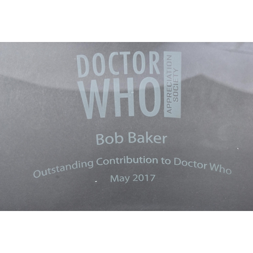 20 - From The Estate Of Bob Baker - Doctor Who - Baker's personally presented glass award from the Doctor... 