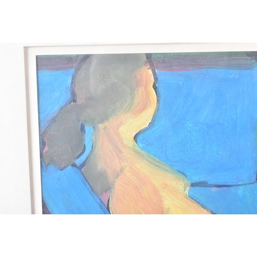 21 - From The Estate Of Bob Baker - Artwork - Nude - an acrylic on paper study of a seated nude female, b... 