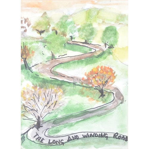 38 - From The Estate Of Bob Baker - Artwork - 'The Long & Winding Road' - a watercolour painting of a win... 