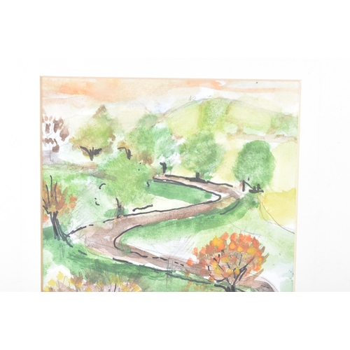 38 - From The Estate Of Bob Baker - Artwork - 'The Long & Winding Road' - a watercolour painting of a win... 