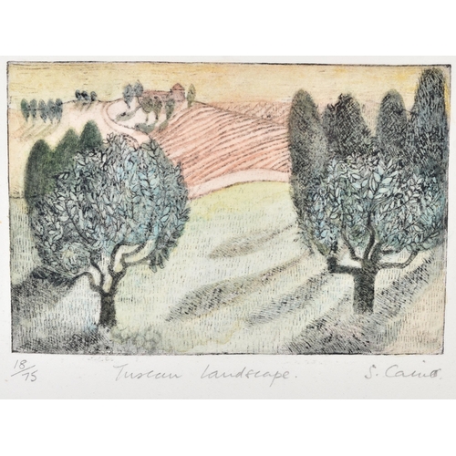 39 - From The Estate Of Bob Baker - Artwork - Susan Caines (b. 1935) - Tuscan Landscape - 18/75 - signed ... 