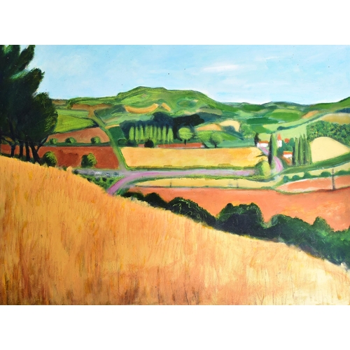 68 - From The Estate Of Bob Baker - Artwork - 'Country Scene' - large acrylic on canvas painting of a cou... 