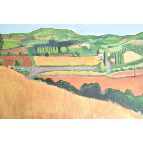 68 - From The Estate Of Bob Baker - Artwork - 'Country Scene' - large acrylic on canvas painting of a cou... 