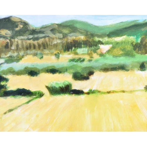 96 - From The Estate Of Bob Baker - Artwork - 'Wheat Fields - Sardinia ' - a watercolour painting of an I... 