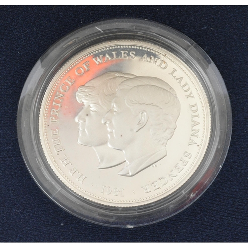 549 - A pair of 925 sterling silver 1981 proof coin commemorating the marriage of His Royal Highness and L... 