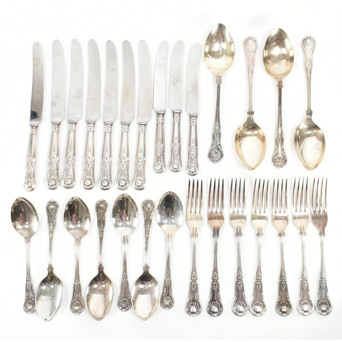 A part set of silver plated George Butler & Co Kings pattern cutlery ...