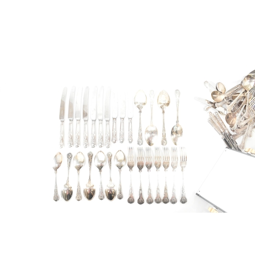 A part set of silver plated George Butler & Co Kings pattern cutlery ...