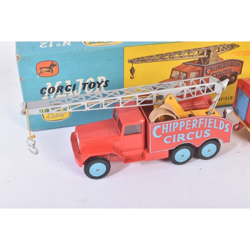 101 - An original vintage Corgi Major Toys boxed diecast model No. 12 Chipperfield's Circus Crane Truck an... 