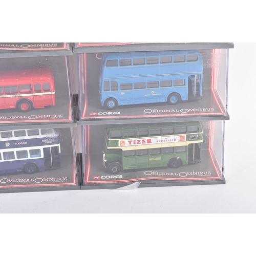 157 - A collection of x10 Corgi ' Original Omnibus ' 1/76 scale boxed diecast model buses to include; Leyl... 