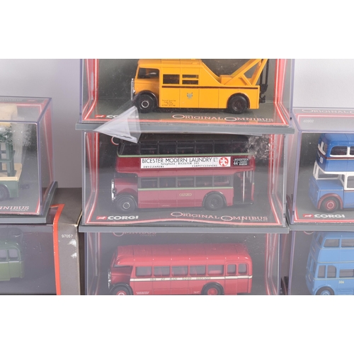 157 - A collection of x10 Corgi ' Original Omnibus ' 1/76 scale boxed diecast model buses to include; Leyl... 