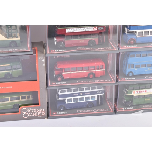 157 - A collection of x10 Corgi ' Original Omnibus ' 1/76 scale boxed diecast model buses to include; Leyl... 