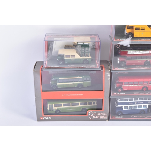 157 - A collection of x10 Corgi ' Original Omnibus ' 1/76 scale boxed diecast model buses to include; Leyl... 