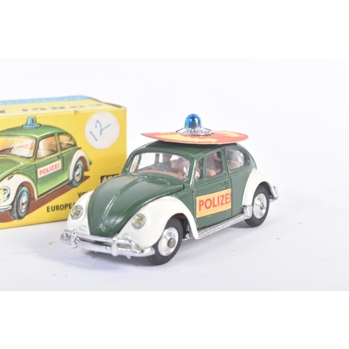 16 - A vintage Corgi Toys diecast model No. 492 Volkswagen European Police Car. The model with dark green... 