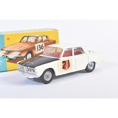 29 - An original vintage Corgi Toys diecast model No. 322 Rover 2000 International Rally Finish. White bo... 