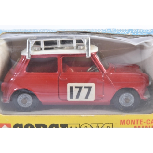 31 - An original vintage Corgi Toys boxed diecast model No. 339 Monte Carlo Mini Cooper S. Red body with ... 