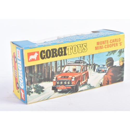 31 - An original vintage Corgi Toys boxed diecast model No. 339 Monte Carlo Mini Cooper S. Red body with ... 