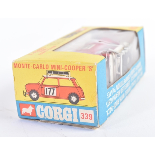 31 - An original vintage Corgi Toys boxed diecast model No. 339 Monte Carlo Mini Cooper S. Red body with ... 