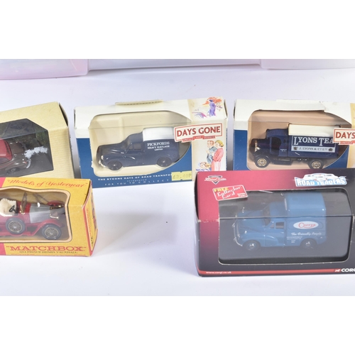 314 - A large collection of assorted boxed diecast model cars of various scales and makers to include; vin... 