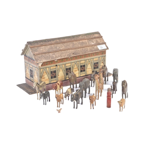 320 - A 19th century Victorian wooden possibly Prisoner Of War / POW made Noah's Ark set. The set comprisi... 