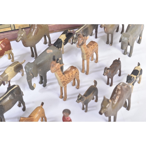 320 - A 19th century Victorian wooden possibly Prisoner Of War / POW made Noah's Ark set. The set comprisi... 