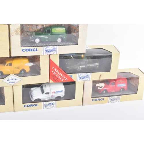 322 - A collection of x15 vintage Corgi diecast model cars of Morris interest to include; 96873 Morris Min... 