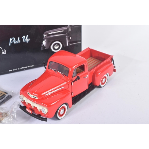 328 - A vintage Unique Replicas 1/24 scale boxed diecast model No. 79003 Ford Pick Up in red with detachab... 