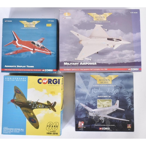 333 - A collection of Corgi diecast models of Aviation interest comprising; 1/72 scale Eurofighter Typhoon... 