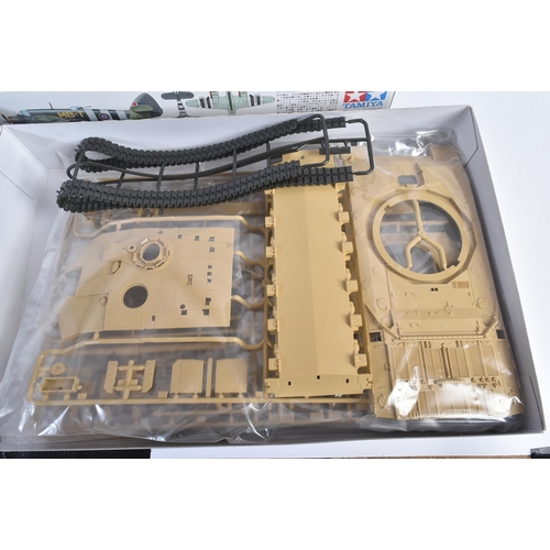 335 - A collection of x5 assorted Tamiya plastic model kits to include; 1/32 scale Supermarine Spitfire, 1... 