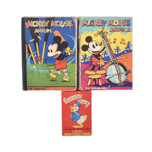 342 - Walt Disney - two 1930s Dean & Son Mickey Mouse hardback pictorial board annuals and a Donald Duck s... 