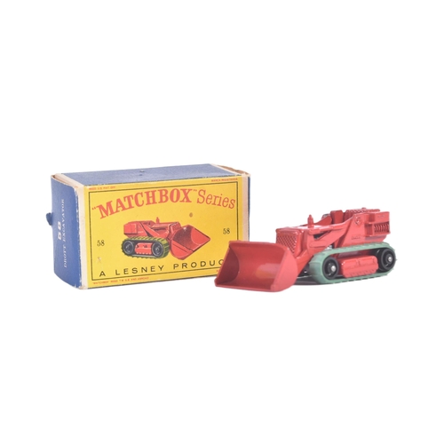 347 - A vintage Lesney made Matchbox Series boxed diecast model No. 58 Drott Excavator. Red bodu with gree... 