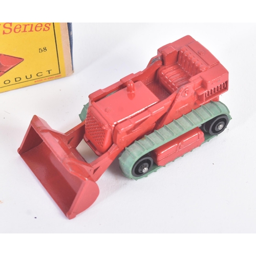 347 - A vintage Lesney made Matchbox Series boxed diecast model No. 58 Drott Excavator. Red bodu with gree... 