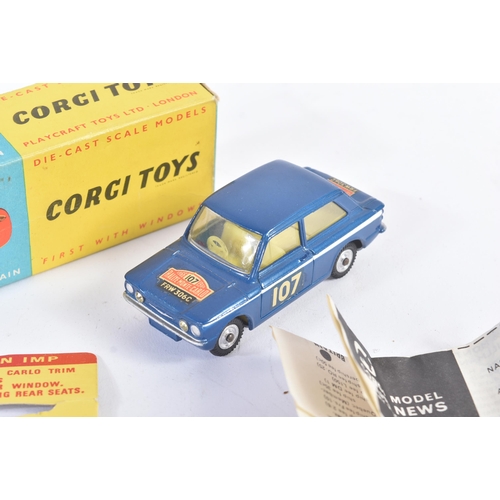 41 - A vintage Corgi Toys diecast model No. 328 Willman Imp Monte-Carlo 1966. Dark blue with white side f... 