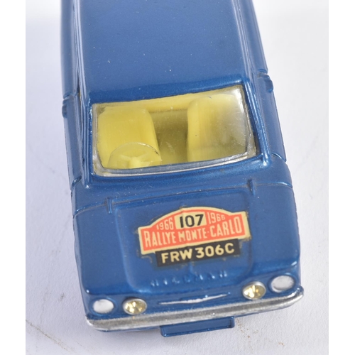 41 - A vintage Corgi Toys diecast model No. 328 Willman Imp Monte-Carlo 1966. Dark blue with white side f... 