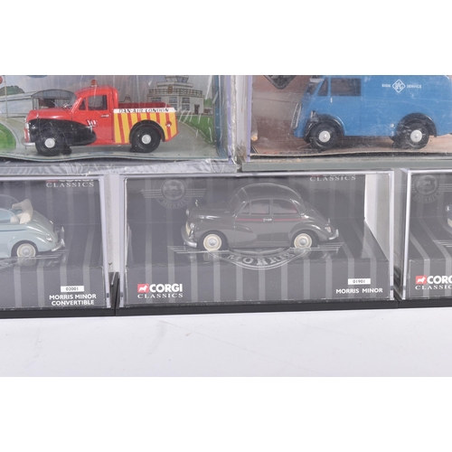 43 - A collection of x7 Corgi Classics diecast model cars to include; Morris 1000 British Caledonian Airw... 