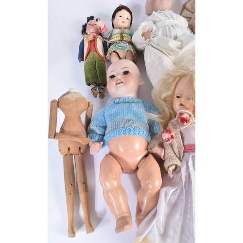 440 - A collection of assorted early 20th Century bisque head and composition dolls to include German Heub... 