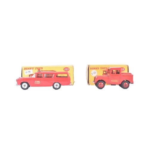 441 - Two original vintage Dinky Toys boxed diecast model cars comprising; No. 255 Mersey Tunnel Police an... 