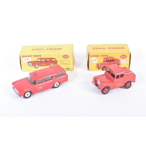 441 - Two original vintage Dinky Toys boxed diecast model cars comprising; No. 255 Mersey Tunnel Police an... 