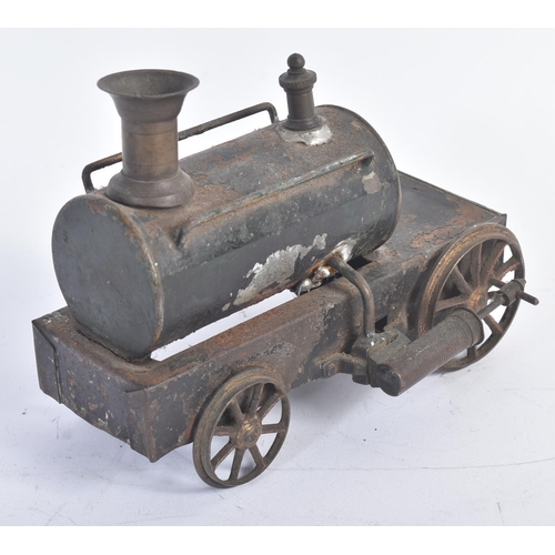 446 - Live Steam - an unusual early 20th century likely home-made part-built live steam locomotive. Compri... 