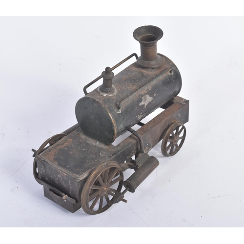 446 - Live Steam - an unusual early 20th century likely home-made part-built live steam locomotive. Compri... 