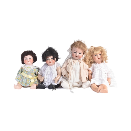 451 - A collection of x4 early 20th Century German bisque headed dolls to include x1 Simon & Halbig, x2 He... 