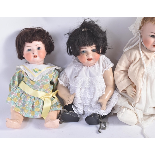 451 - A collection of x4 early 20th Century German bisque headed dolls to include x1 Simon & Halbig, x2 He... 