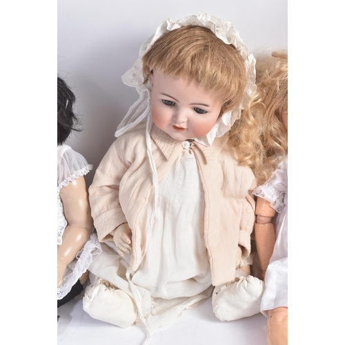 451 - A collection of x4 early 20th Century German bisque headed dolls to include x1 Simon & Halbig, x2 He... 