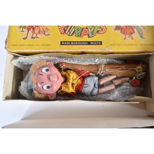 454 - A collection of vintage Pelham Puppets Marlborough Wilts handmade and painted wooden marionette pupp... 