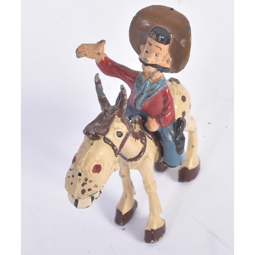 455 - Sacul - An unboxed early 1950s 'Hank and Silver King' cowboy and horse lead figure by Sacul. The fig... 