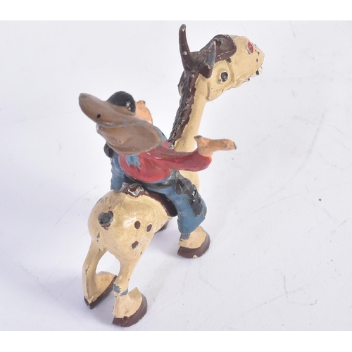 455 - Sacul - An unboxed early 1950s 'Hank and Silver King' cowboy and horse lead figure by Sacul. The fig... 