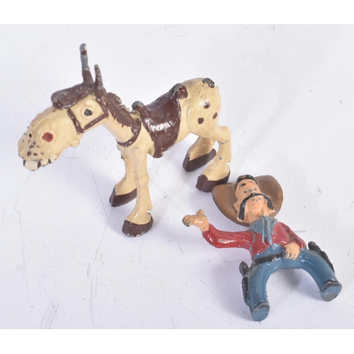 455 - Sacul - An unboxed early 1950s 'Hank and Silver King' cowboy and horse lead figure by Sacul. The fig... 