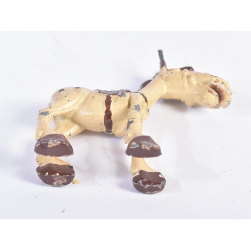 455 - Sacul - An unboxed early 1950s 'Hank and Silver King' cowboy and horse lead figure by Sacul. The fig... 